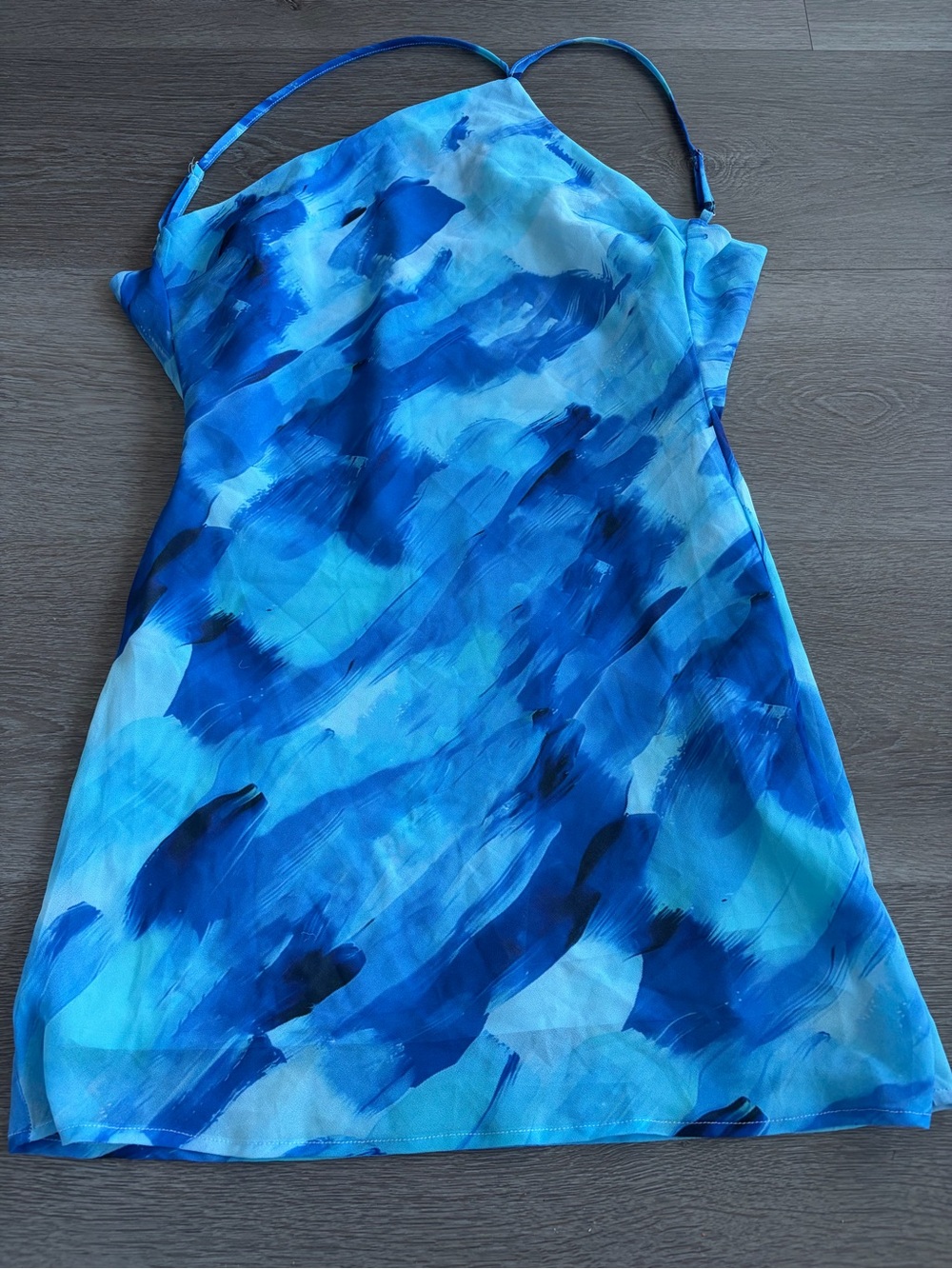 Abstract biased cut slip dress ethereal feminine‎